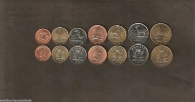 ZAMBIA 1 2 25 50 NG 1 5 10 KWACHA x 1 Set 7 Pcs EAGLE ORYX RHINO UNC ANIMAL COIN