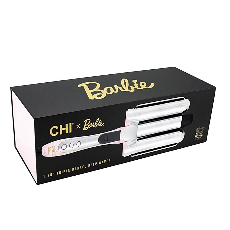 CHI x Barbie Dreamhouse 1.25 in Titanium Triple Barrel Deep CHI x Barbie Dreamhouse 1.25 in Titanium Triple Barrel Deep