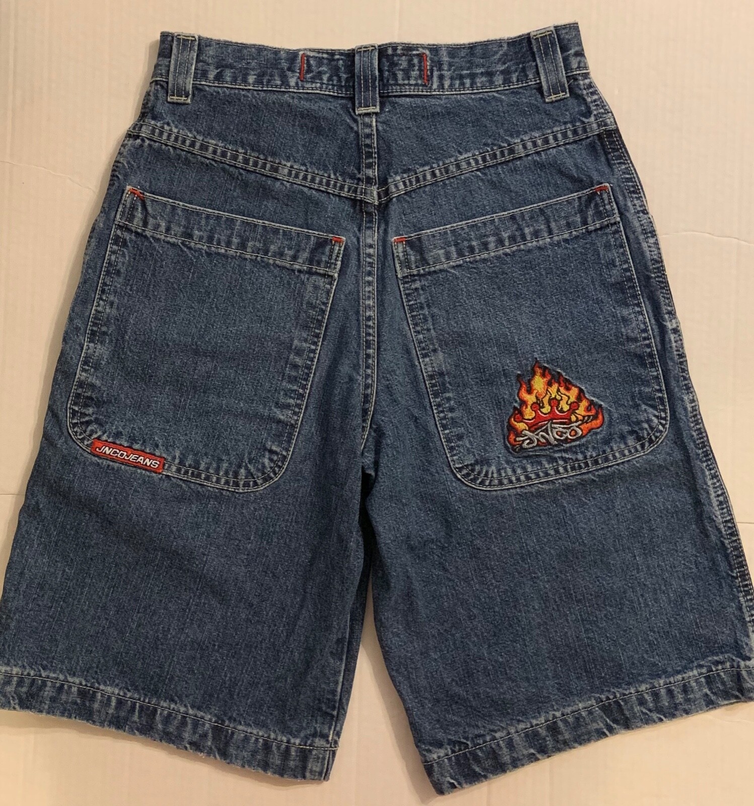 JNCO Jeans Denim Jean Shorts Youth Size 12 Embroidered Big Pockets Fast ...