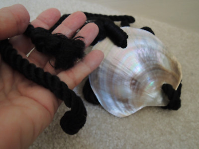 Ladies Belt One Size Abalone Shell + Fabric Cord Ladies Belt One Size Fits All Abalone Shell on Black Rope  main image 2