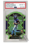 Justin Jefferson 2020 Select Concourse Green Auto RC #61 PSA/DNA 10 (Light Blue)