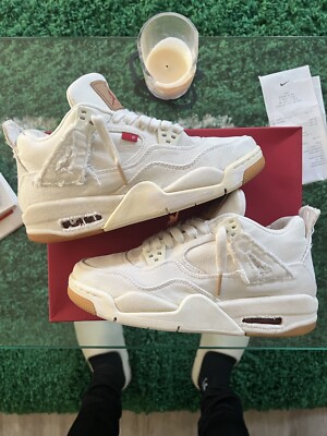 Size 6.5 - Jordan 4 Retro x Levi's White Denim 2018 (Blank Size 6.5 - Jordan 4 Retro x Levi's White Denim 2018 (Blank