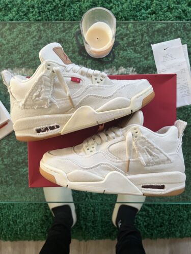 Size 6.5 - Jordan 4 Retro x Levi's White Denim 20… - image 1