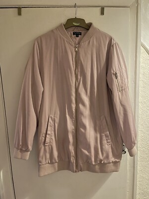 Miss Selfridge Pink Longline Bomber Jacket UK