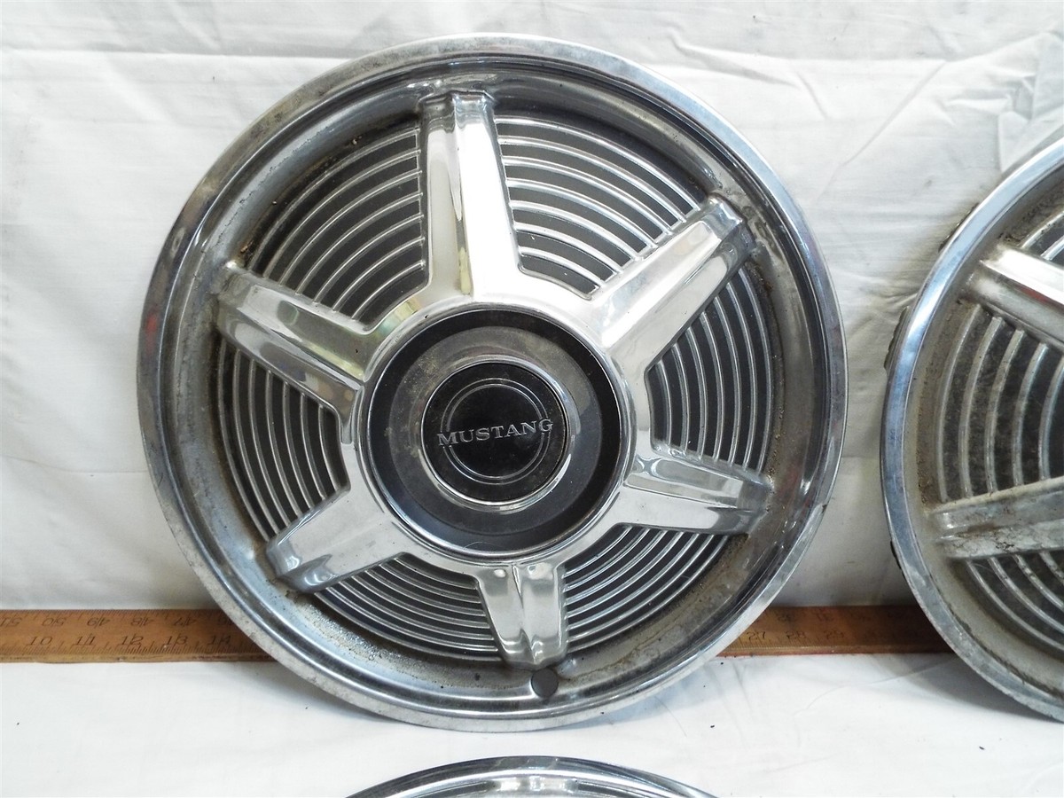 Set of 4 Vintage 1965 Ford Mustang Hub Caps 14