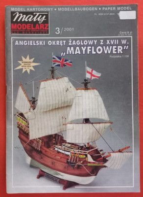 Modellbaubogen Maly Modelarz 3/2001, Segelschiff MAYFLOWER  in 1:100