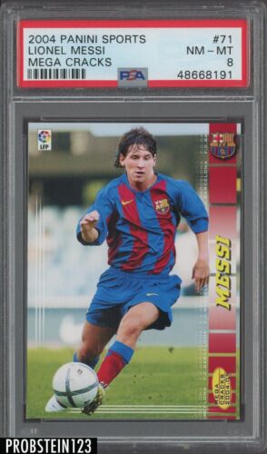 2004 Panini Sports Mega Cracks Soccer #71 Lionel Messi RC Rookie PSA 8 NM-MT - Picture 1 of 2