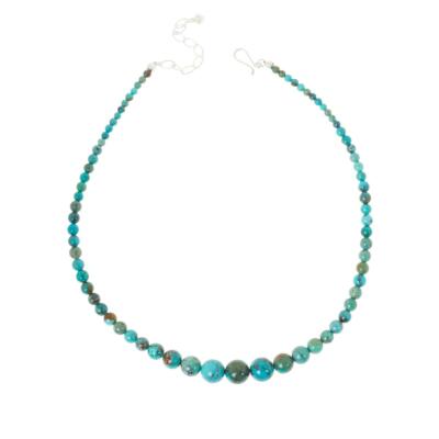 Jay King Sterling Silver Red Skin Turquoise Graduated Bead Necklace 18''
