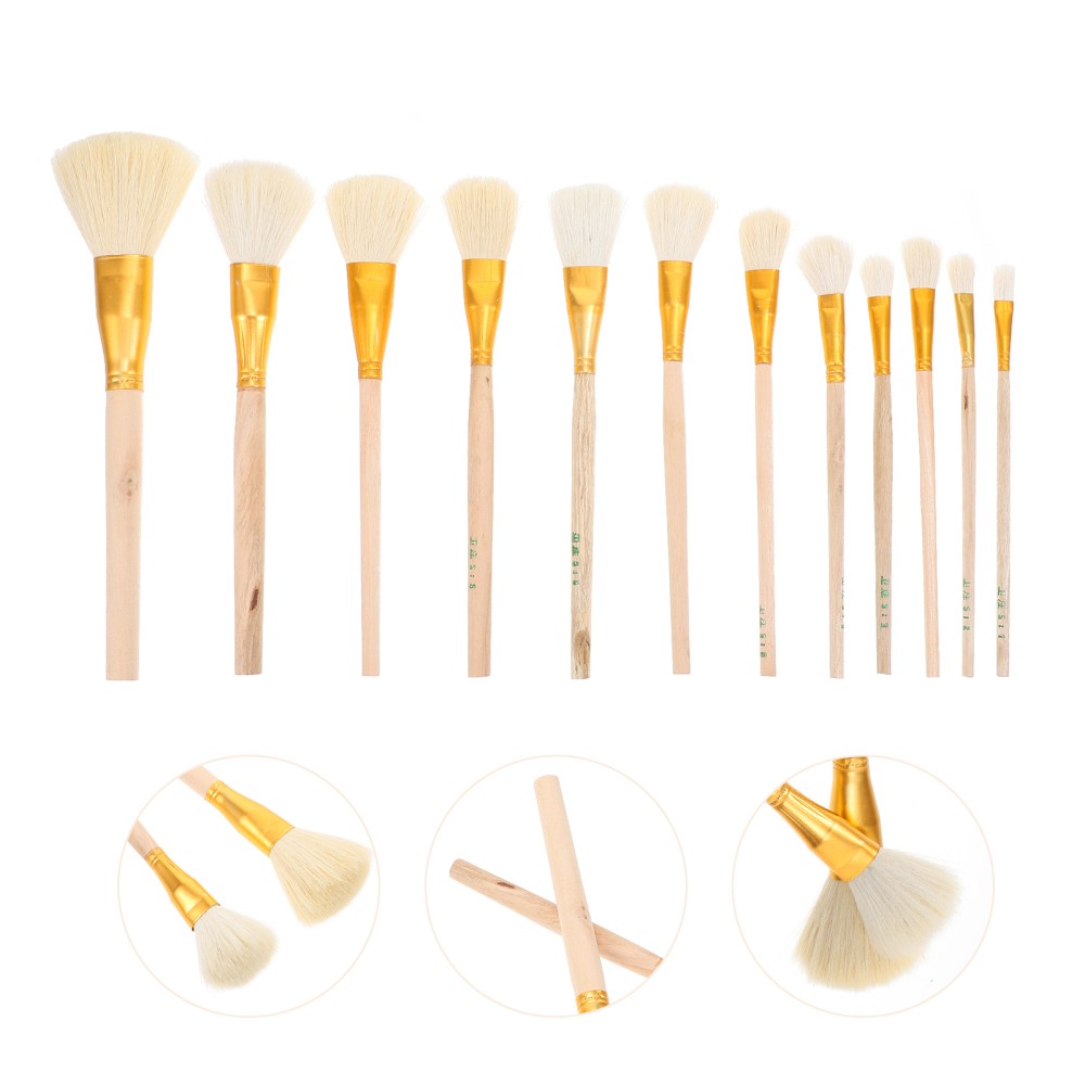12 Pcs Kids Painting Tools Gold Leaf Paint Brush Children Painting Brush