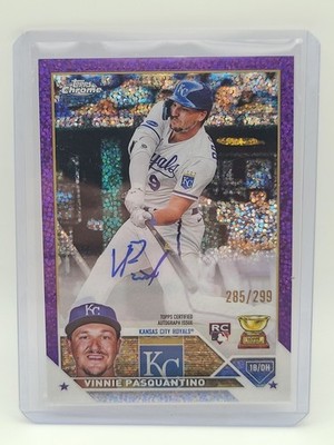 2023 Topps Chrome - Rookie Auto Vinnie Pasquantino Purple Speckle Refractor/299 