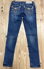 Rock Revival Allegra Ankle Skinny Embellished Flap Pocket Jeans Size 28x31.5