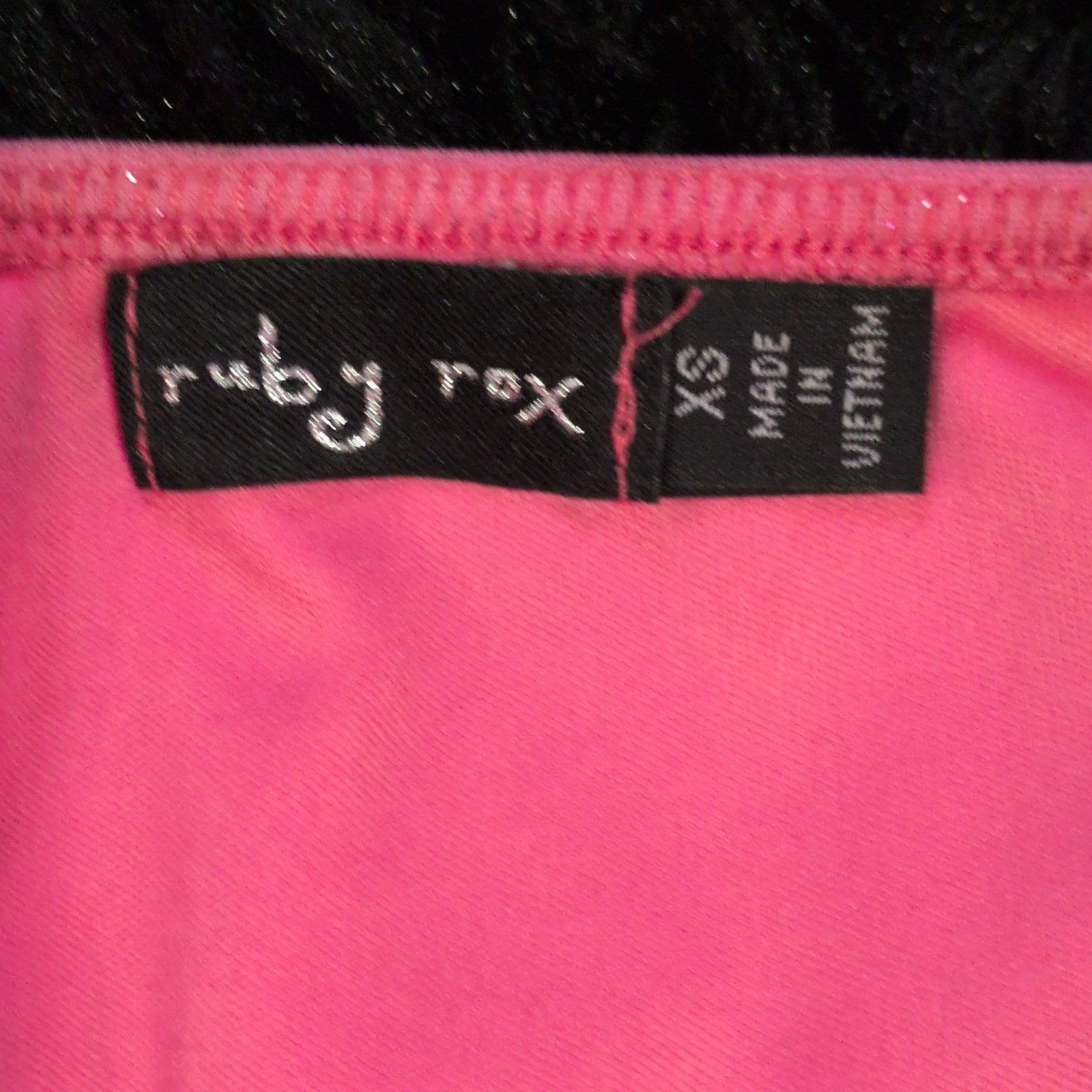 Pink Rox Ruby Rox Pink Glitter Bow A-Line Dress XS Strappy Sle⦠- Gem