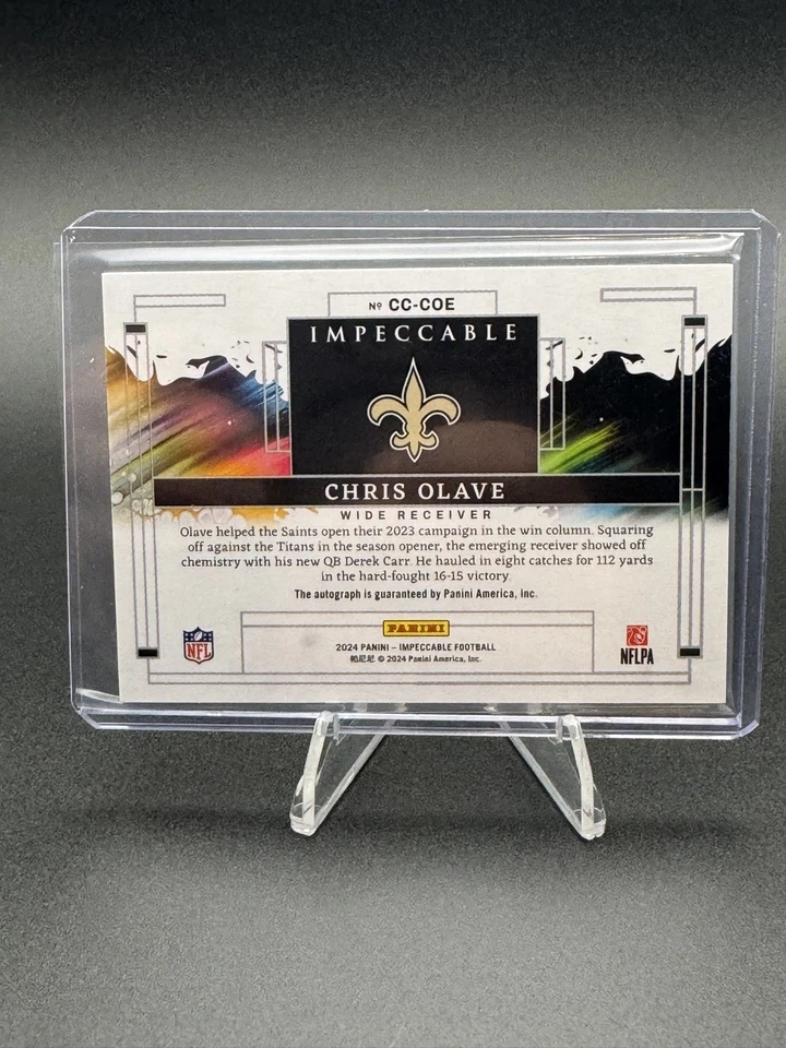 2024 Panini Impeccable Chris Olave Canvas Creations Auto 64/75 Saints 💥 - Image 2 of 2