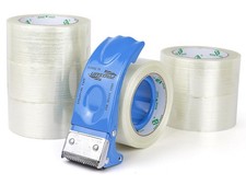 Strapping Tape 2Inch, Fiberglass Reinforced Heavy Duty Packing Tape with Disp...