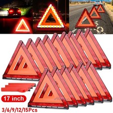3 15X Car Emergency Warning Triangle DOT Approved Reflective Safety Roadside Kit