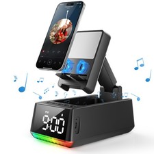 Wireless Induction 5-in-1 Bluetooth Speaker, Cell Phone Stand with Stereo Sound