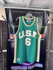 Vintage USF Dons San Francisco 1955-1956 Green Bill Russell NCAA College Jersey