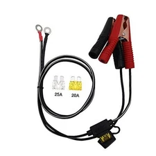 3ft / 0.92m 14 AWG Extension Cord Eyelet Terminal with Battery Clamp 12V/ 24V 