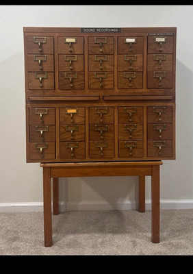 Vintage 30-Drawer Library Card Catalog Cabinet