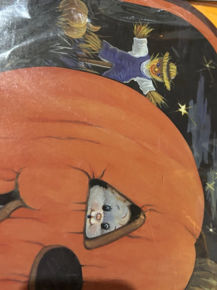 Vtg Wall Diecut Halloween Pumpkin Ghost Decoration Placemat Lot NOS Set 4 Mice - Image 3 of 4