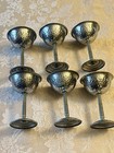 Vintage Kiddush Cup Set Of 6 Hammered Read Description — photo 3