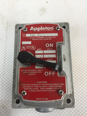 APPLETON EDS-F12A CONTROL SWITCH EXPLOSION PROOF BOX...166