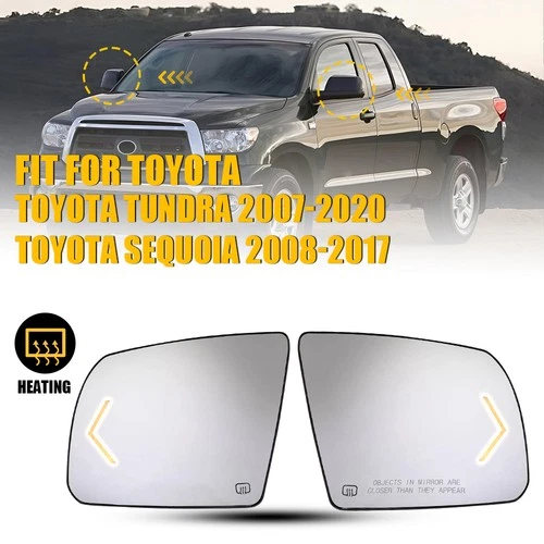 Passenger Driver Side Signal Mirror Glass For Toyota 07-17 Tundra 08-17 Sequoia