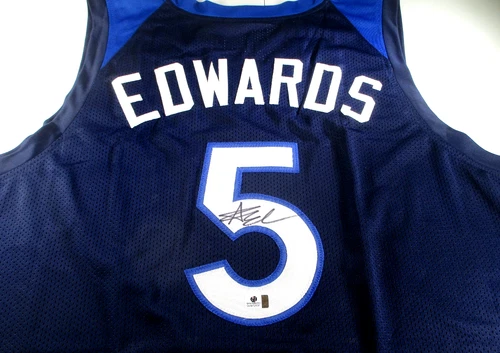Anthony Edwards / Autographed Minnesota Timberwolves Custom Basketball Jersey