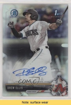 2017 Bowman Draft Chrome Pick Refractor 142/499 Drew Ellis #CDA-DE Auto READ f0v