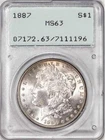 1887 $1 Silver Morgan Dollar MS 63 Rattler PCGS # 7111196 + Bonus