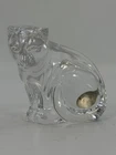 Vintage Waterford Crystal Leaning Cat Figurine Paperweight