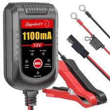 Trickle Battery Charger 12V 1100mA Smart Car Battery Charger Battery Maintain...