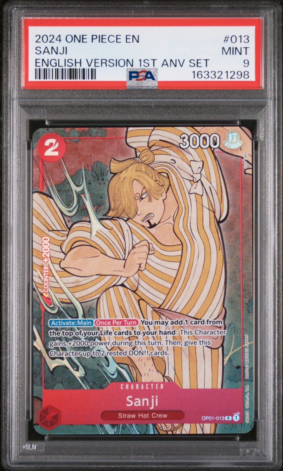 2024 ONE PIECE ENGLISH VERSION 1ST ANNIVERSARY SET #013 SANJI PSA 9