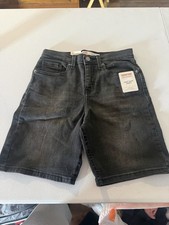 Levi  s Signature Shorts Boys 12 Regular Loose Skate Fit Black Denim Y2K