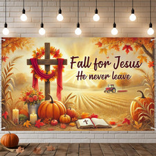 Fall for Jesus Backdrop Christian Fall Banner 71 X 43 Inch
