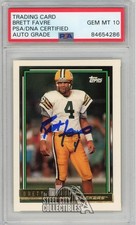 Brett Favre 1992 Topps Gold Autograph Card #696 PSA/DNA 10