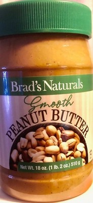 ***  2 Pack *** New Brad's Naturals Smooth Peanut Butter Spread 1 lb 2 oz Jar