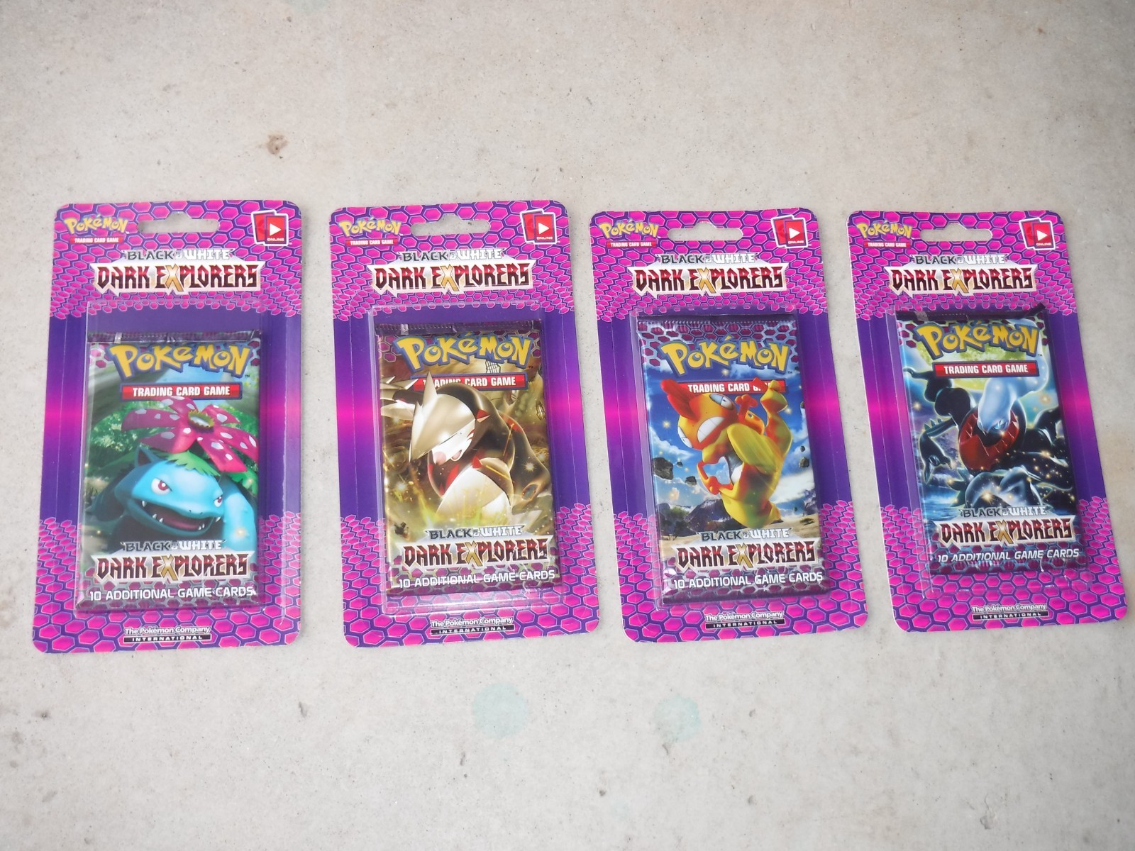 2012 POKEMON B & W DARK EXPLORERS BLISTER PACKS 4 CHARACTER SET BOOSTER BLISTERS