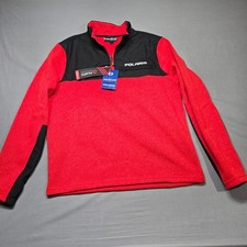 NWT Polaris Mens Titan Mid-Layer Polartec Thermal Pro Fleece Pullover Red Large