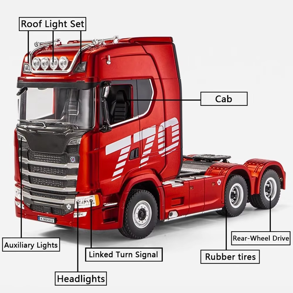 Huina 1501 Scania 770S RC Truck with Platform Trailer | 1:18