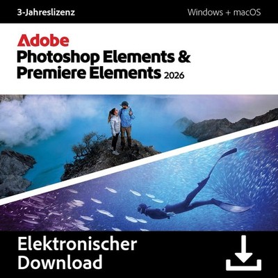 Adobe Photoshop + Premiere Elements 2026 WIN / MAC 1-User / 3-Jahre / ML  / KEY