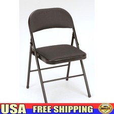 Deluxe Folding Chair Padded Seat Steel Frame Heavy Duty Indoor Outdoor Use