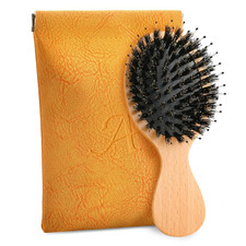 Travel Hair Brush, Mini Boar Bristle Hair Brush for Women Gift- Small Portable C