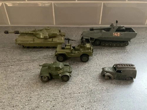Job Lot of 5 Vintage Dinky Military Vehicles - Spares/repairs