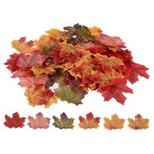 300pcs Artificial Leaves Mixed Fall Maple Autumn Fake Leaf, 6 Assorted Colors