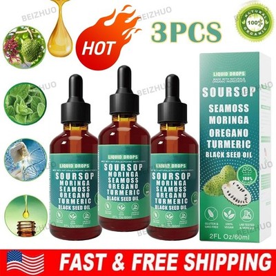 3PCS Vyxion Soursop Antioxidant & Gut Liver, Immunity, - Drops Liquid Bitters