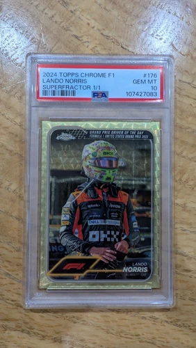 2024 Topps Chrome F1 #176 Lando Norris Superfractor 1/1 PSA 10