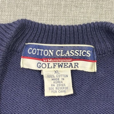 Cotton Classics Sweater Vest Mens XL Blue Fair Isle V-Neck