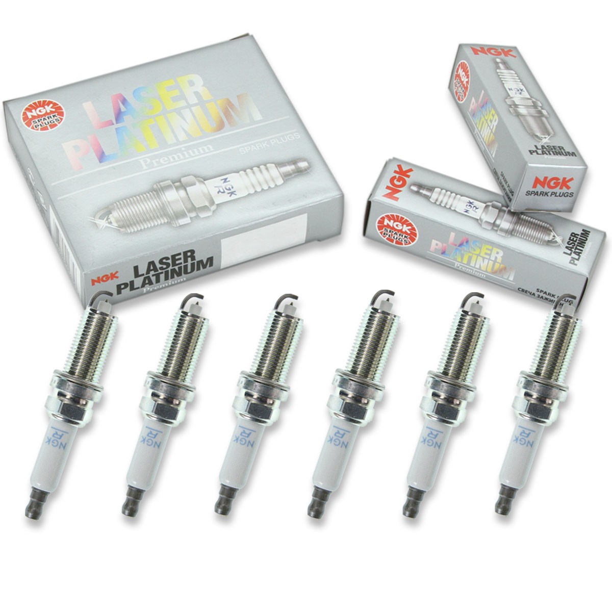 6 pcs NGK Laser Platinum Spark Plugs for 2008 BMW 528xi 3.0L L6 - Engine Kit ms