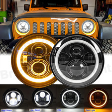 Pair 7 Inch Round Led Headlights Dot High-low Beam For Jeep Wrangler Jk Tj Cj Lj Pair 7 Inch Round Led Headlights Dot High-low Beam For Jeep Wrangler Jk Tj Cj Lj